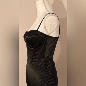 Black Satin Corset Dress
